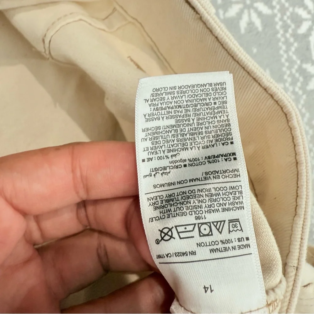 NWT Old Navy Utility Straight High‎ Rise Beige Size 14 Minimalist Neutral Modern - Picture 5 of 10